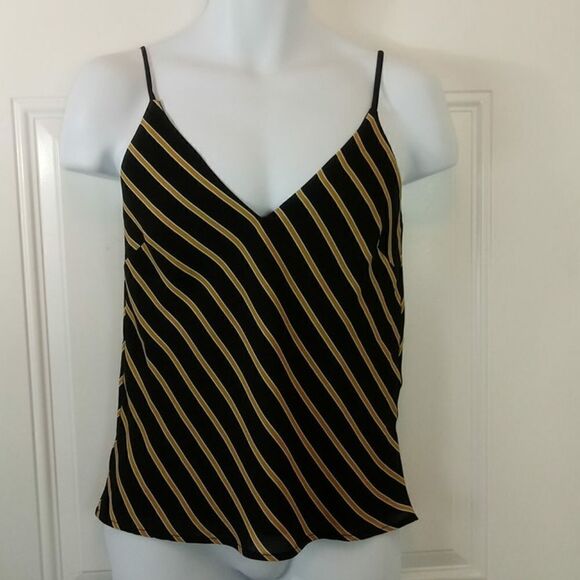 Socialite black and mustard stripe camisole - Picture 1 of 9